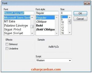 [C#] Hướng dẫn sử dụng Font Dialog Box
