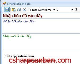 [C#] Hướng dẫn xây dựng trình soạn thảo wysiwyg HTML