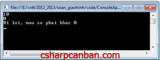 [C#] Hướng dẫn xử lý lỗi ngoại lệ