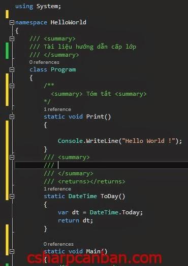 [C#] Sử dụng chú thích trong C#