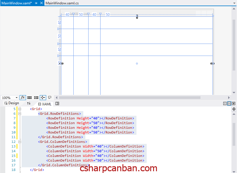 Huong dan su dung Grid trong WPF